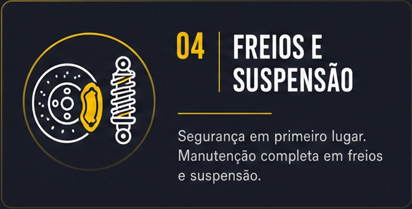 Segurança em primeiro lugar, manutenção completa em freios e suspensão